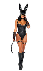 Roma Costume Women's 5pc Bondage Bunny Costume, Black, Medium