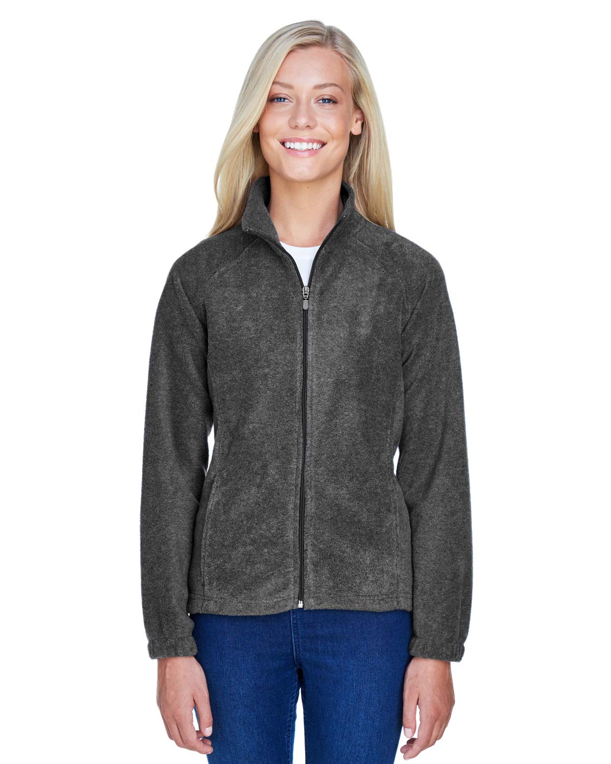 Ladies 8 oz Full-Zip Fleece - BLAcK - XS(D0102H76WP6)