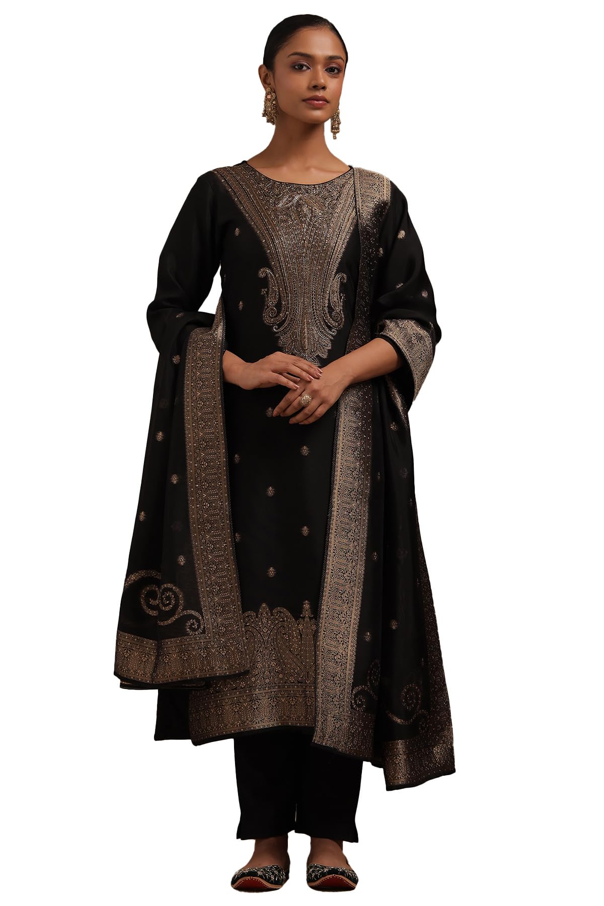 Soch Women Zari Woven Suit Set with Cutdana