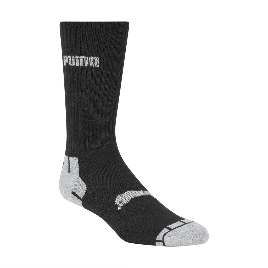 PUMA mens PUMA Men s 6 Pack Crew Socks, Black/Grey, 10 13 US