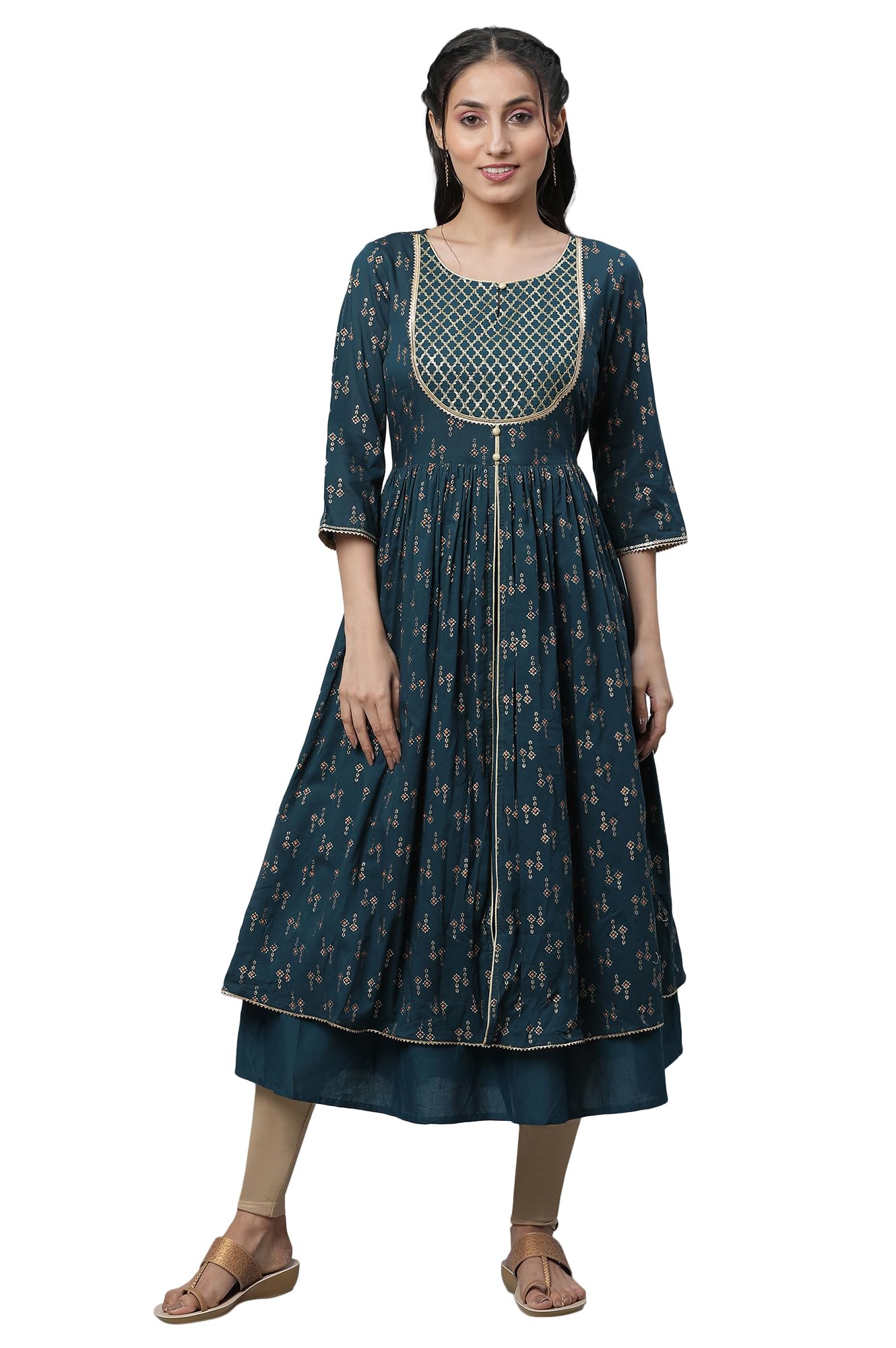 Aurelia Womens Jasper Geometric Printed Pure Cotton Kurta_23AUA14529-507304_XXL