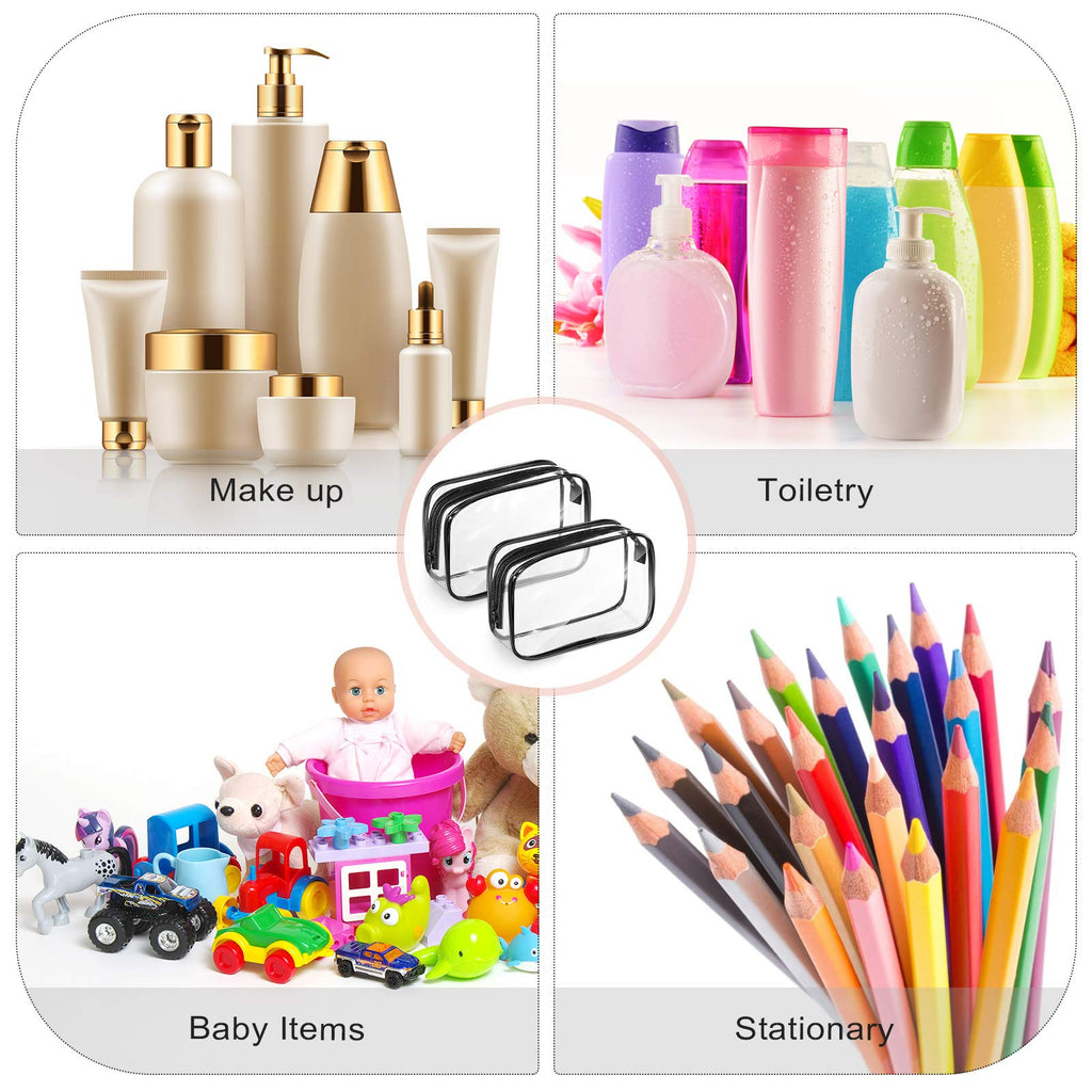 18 Pack Clear Makeup Bags Clear Cosmetic Bag PVC Plastic Zippered Pouches Portable Toiletry Bags for Women Men Travel Vacation B