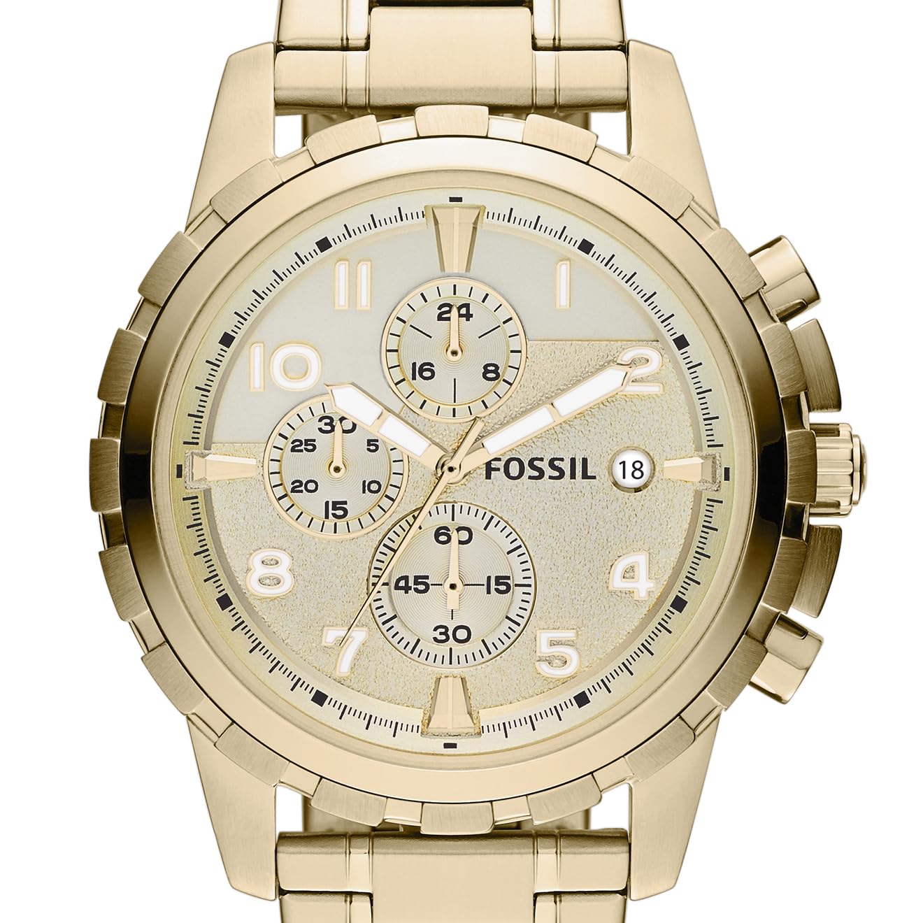 Fossil Men's Dean Quartz Stainless Steel Chronograph Watch, Color: Gold (Model: FS4867IE)