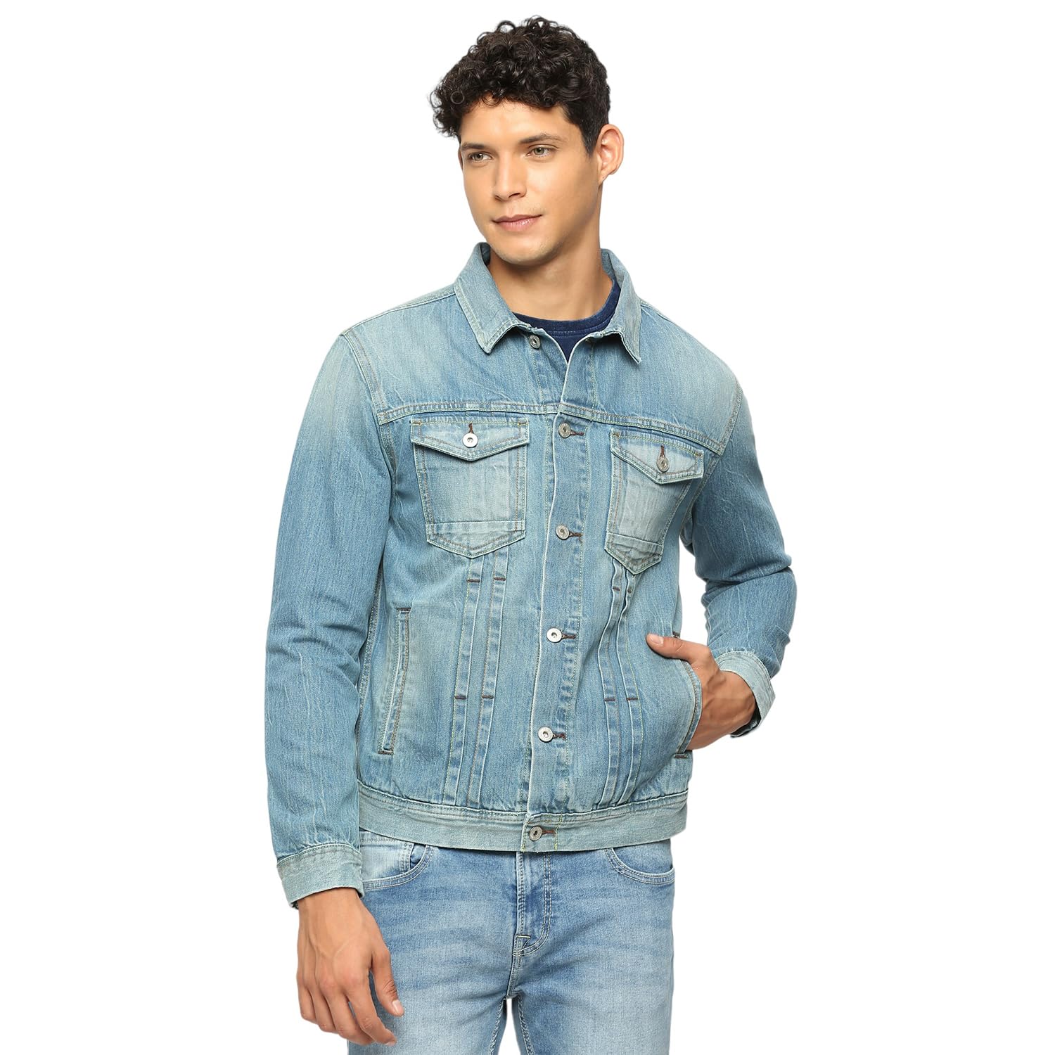 Pepe Jeans MenS A-Line Coat (Pm402892Q05_Light Used Indigo Blue