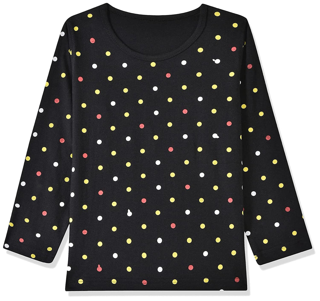 T2F Girls Cotton Printed Regular Fit Full Sleeve T-Shirt(Pack of 5), Assorted, 2-3 Years