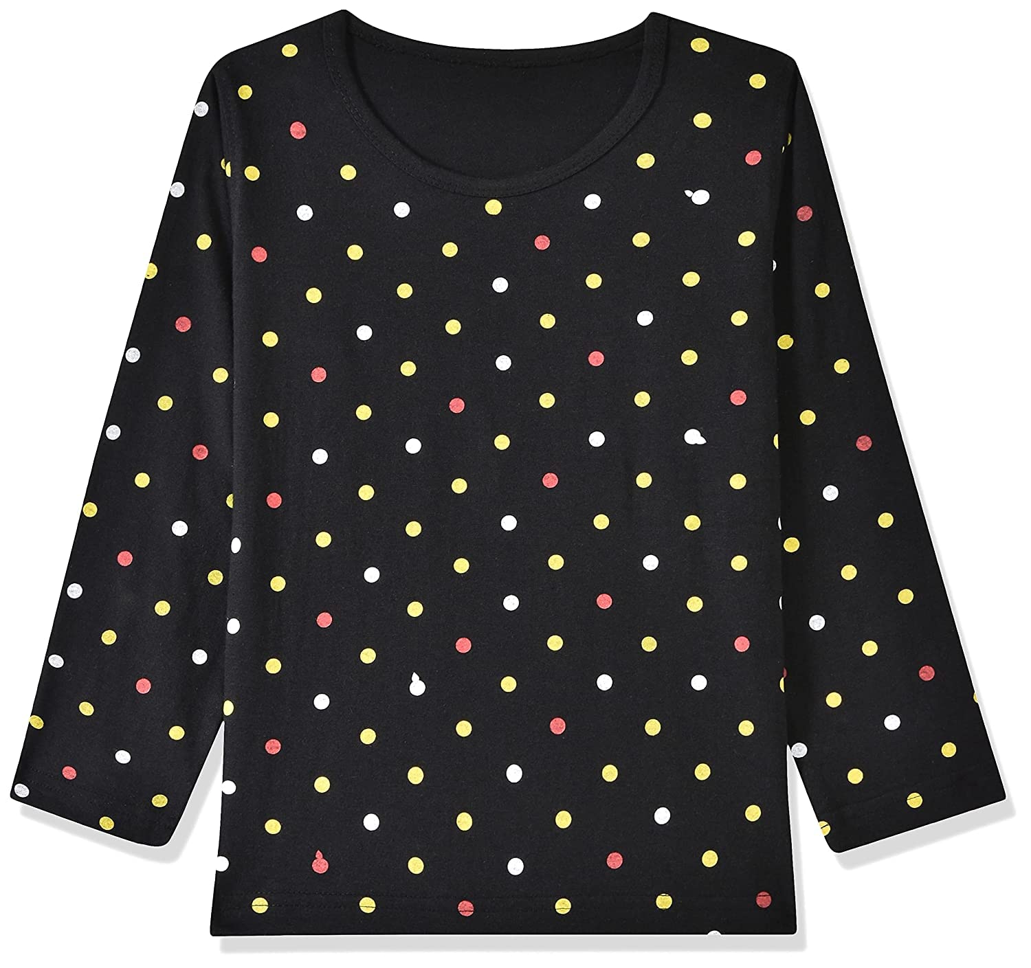 T2F Girls Cotton Printed Regular Fit Full Sleeve T-Shirt(Pack of 5), Assorted, 2-3 Years