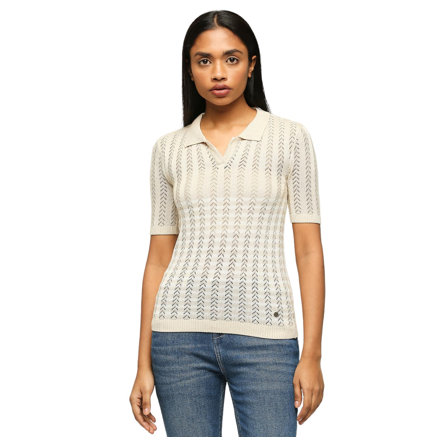 Pepe Jeans WomenS Regular Fit T-Shirt (Pl702111_Beige