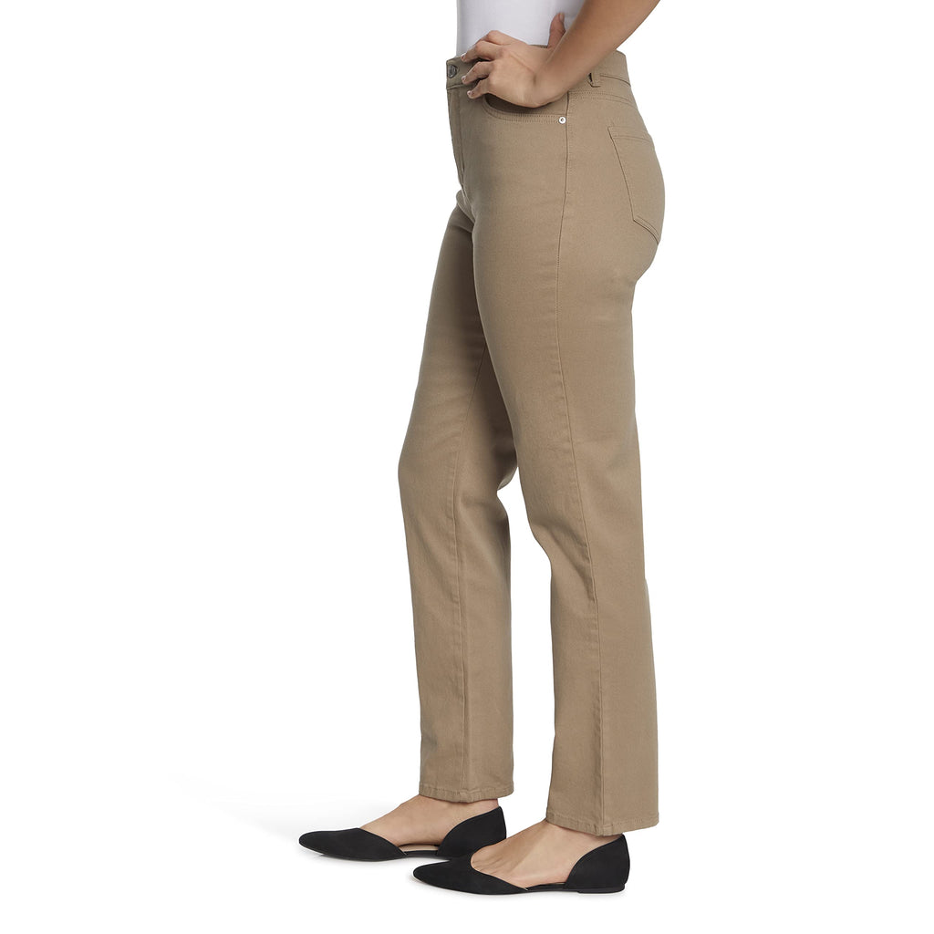 Gloria Vanderbilt womens Amanda Classic High Rise Tapered Jean, Hazelnut, 14 Petite Regular
