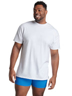 Fruit of the Loom Men's Eversoft Cotton Stay Tucked Crew T-Shirt, Big Man-6 Pack White, 3X_l