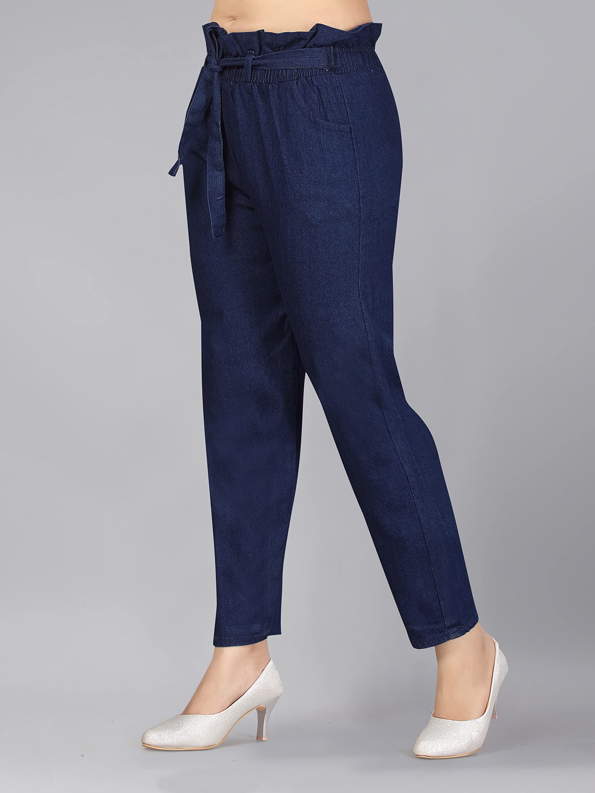 Aarika Girls Navy Blue Colour Denim Palazzo (12-15 Years)