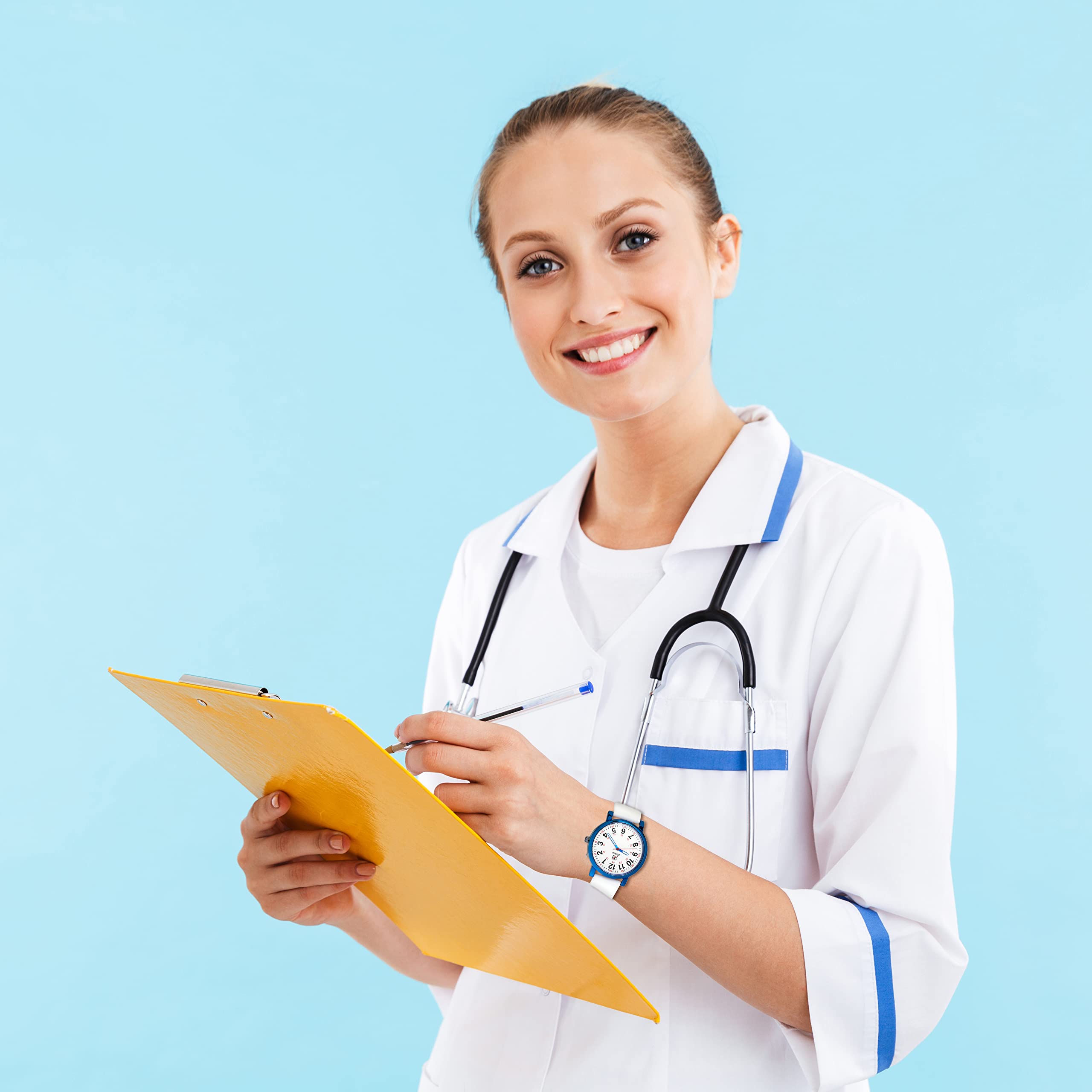 Blekon Original Nurse Watch - Medical Scrub Colors, Easy Read Dial, Second Hand, Water Resistant Watch (Gray)