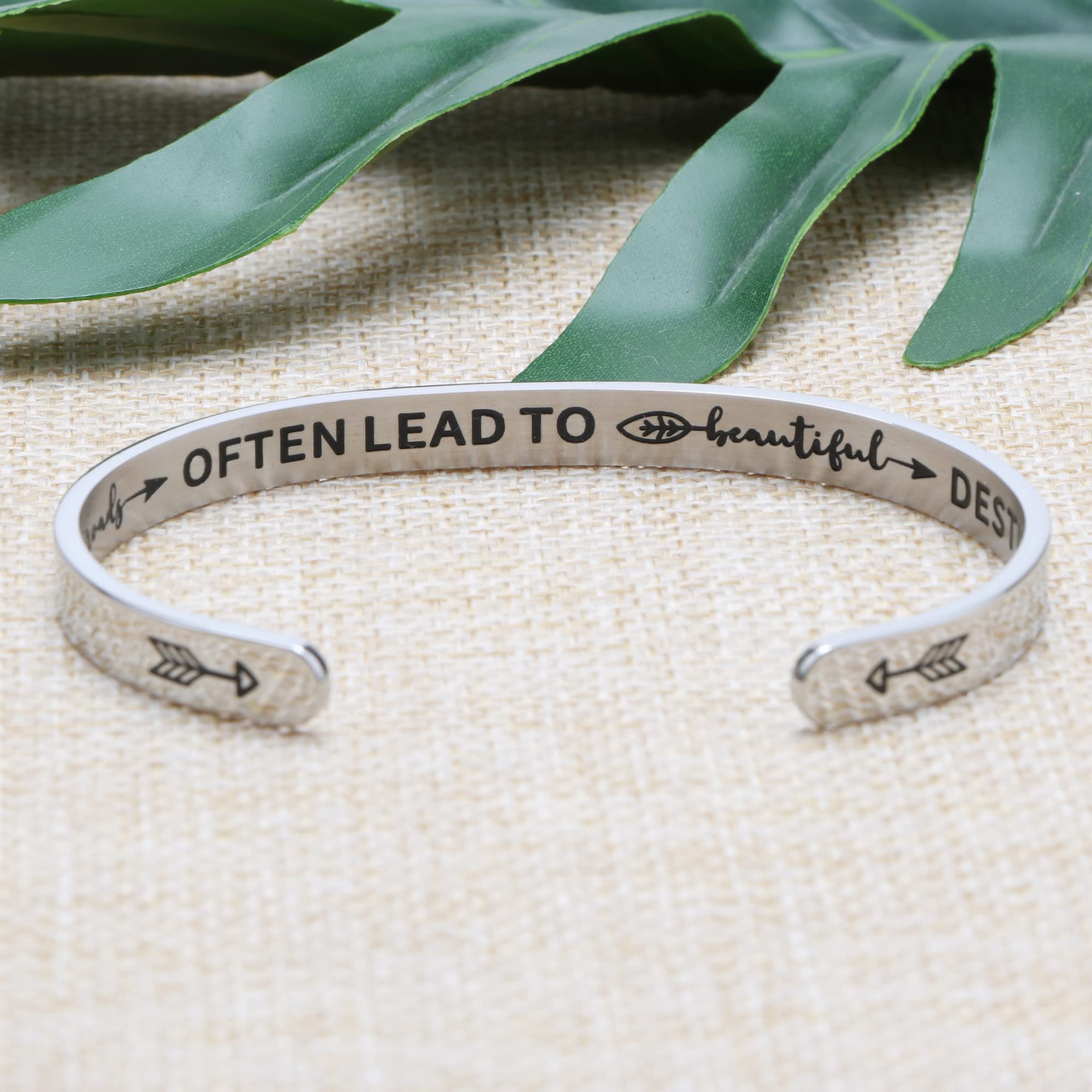 JoycuFF Inspirational Bracelets for Her Stainless Steel Jewelry Christmas Birthday Gifts for Mom Housewife Wife Graduates Diffic