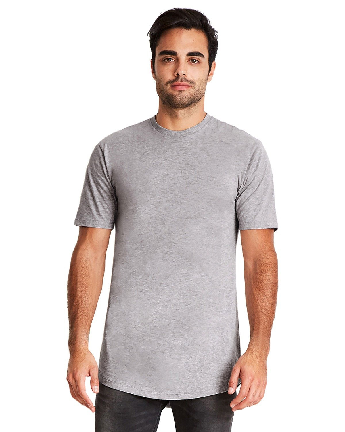 Mens cotton Long Body crew - BLAcK - S(D0102H7NENP)