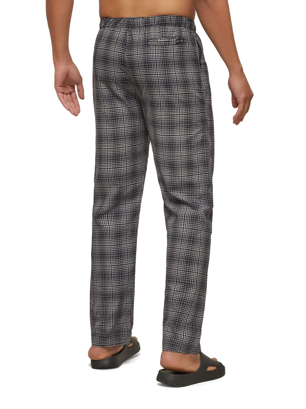 XYXX Mens Super Combed Cotton Checkered Checkmate Pyjamas [Pack of 1] Elasticated Waist, Drawstring | Loungewear for Men in Bla