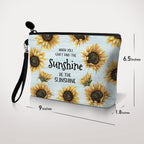 Hglian Sunflower Makeup Bag,Be The Sunshine Travel Travel Cosmetic Bag Zipper Pouch,Inspirational Birthday Gifts for Female Frie