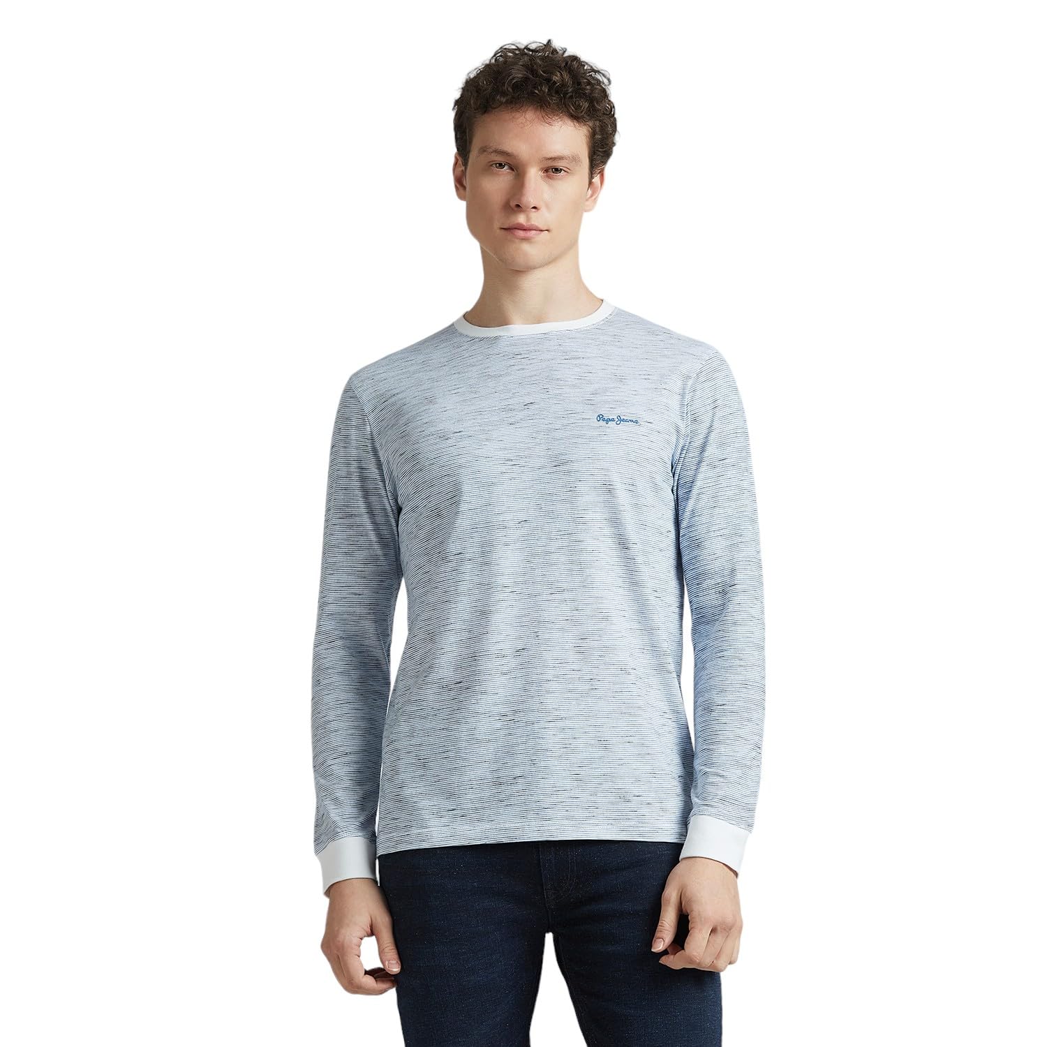 Pepe Jeans Blue Dotted Full Sleeved T-Shirt
