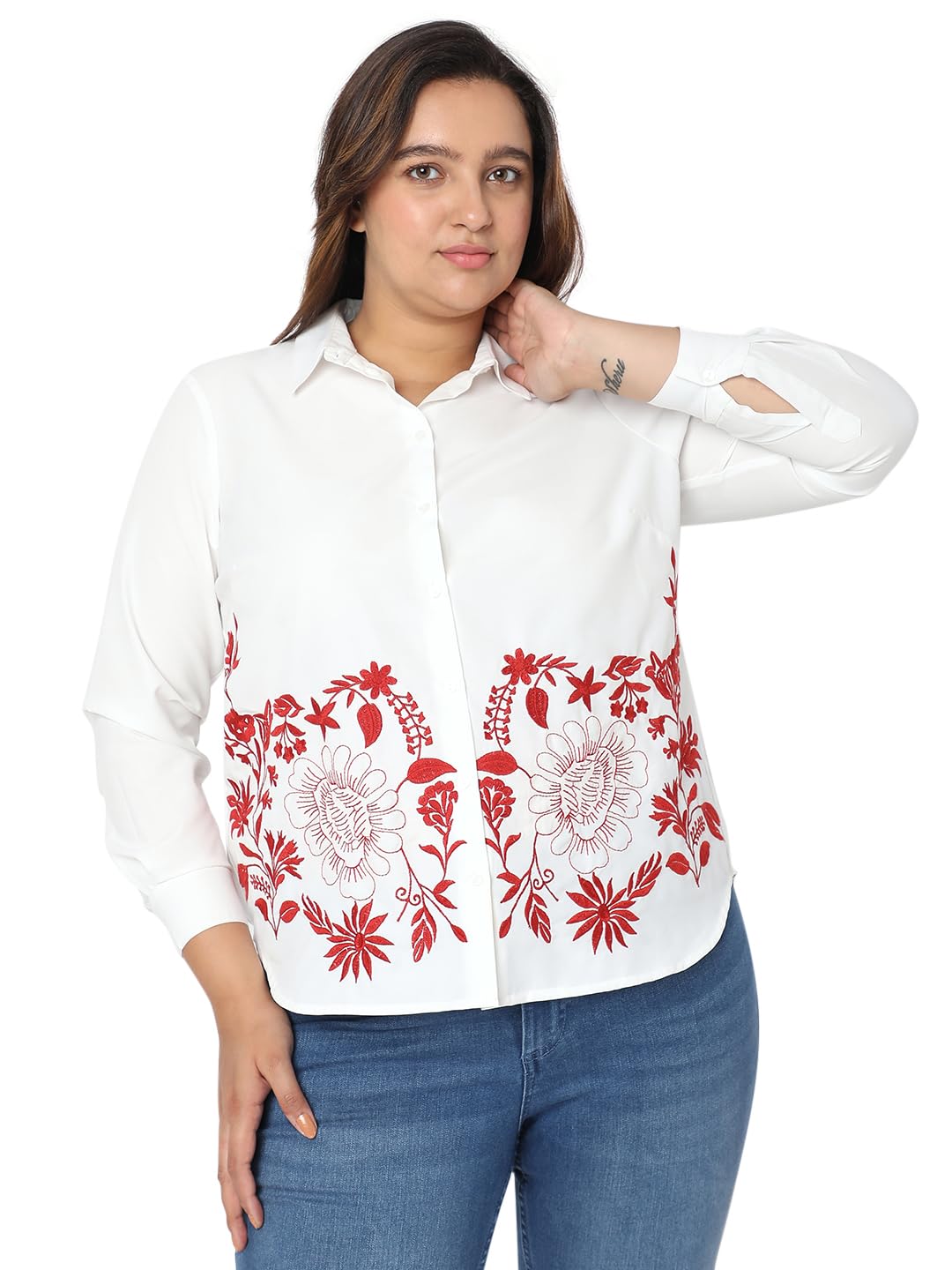 Vero Moda Curve Regular Fit Shirt (10299485_Snow White_M)