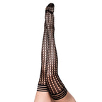 Kix'ies Mimi Dot Fishnet Polka Dot Thigh High Black C(D0102H5GZZW.)
