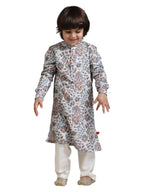 Manyavar Boys Viscose Blend Printed Kurta Pyjama Set (2Pcs)(10-12 Years)