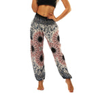 Lu's Chic Women's Boho Pants Harem Smocked Waist Yoga Hippie Palazzo Summer Beach Pants Pattern10 One Size