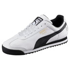 PUMA Mens Roma Sneaker, Basic white-black, 10.5