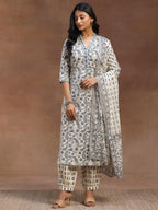 Libas WomenS Pure Cotton Kurta Sets (36677O_Grey