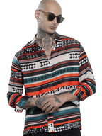The Indian Garage Co Mens Relaxed Fit Aztec Print Long Sleeves Resort Sweater