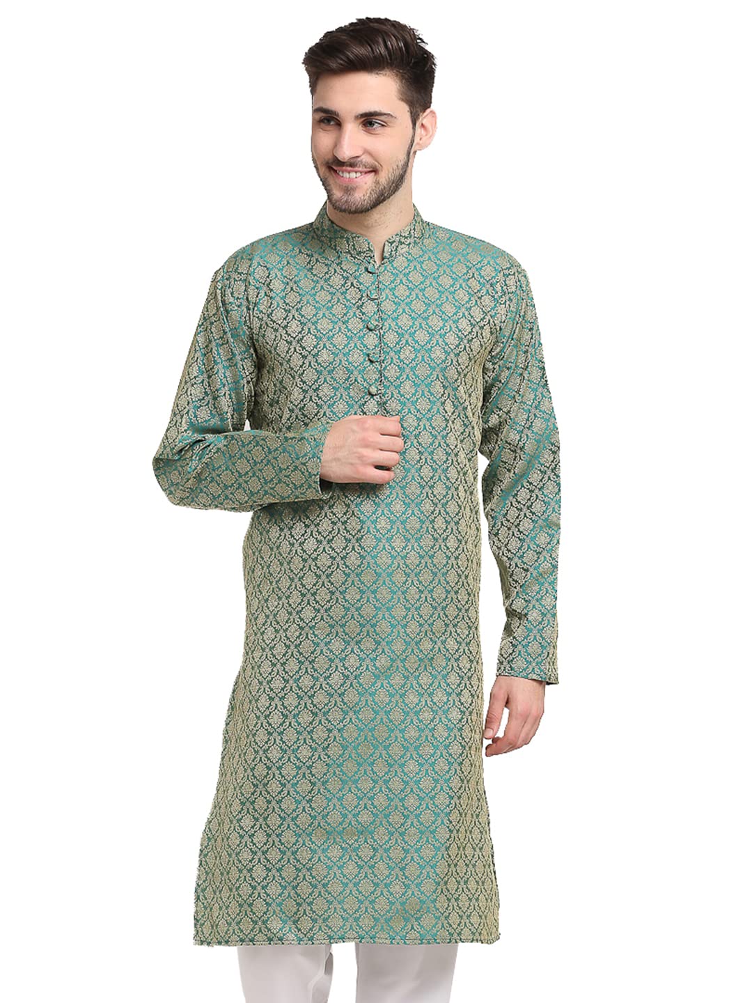 Jompers Mens Woven Design Jacqaurd Kurta