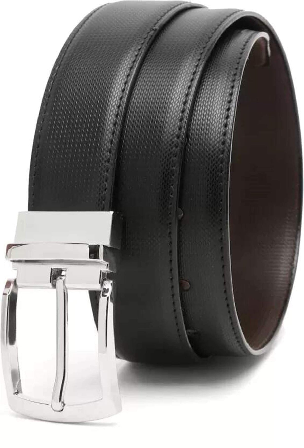 Men Party, Party, Formal, Casual Black Artificial Leather Reversible Belt ()_915 36