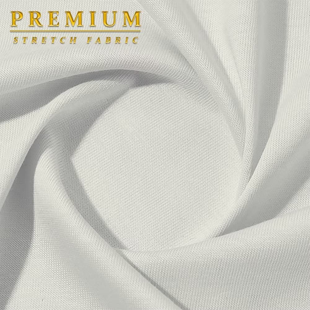 Women's Techno/Scuba Stretchy Office Pencil Skirt KSK43584 1139 Ivory M