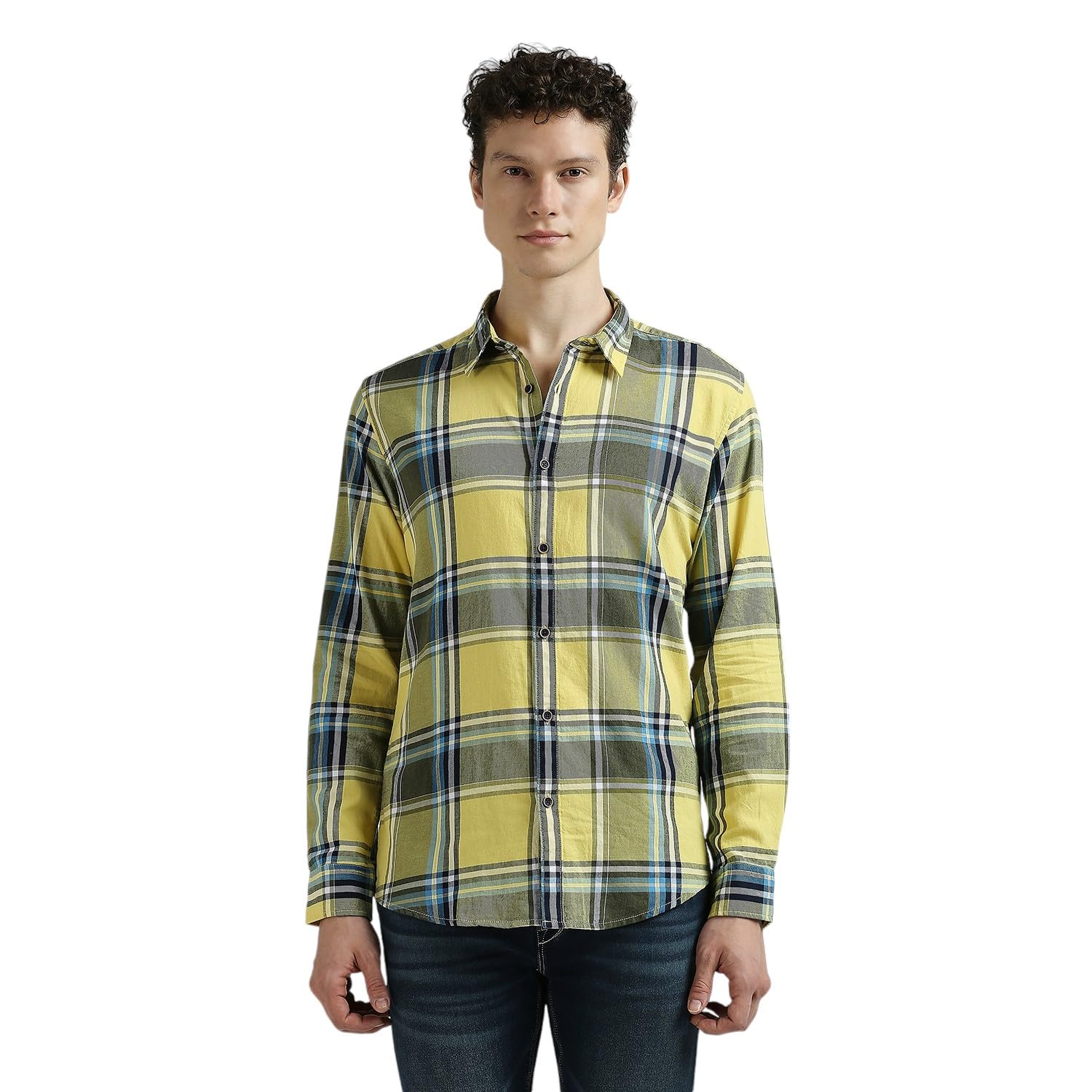 Pepe Jeans MenS Regular Fit Shirt (Pm309008_Yellow