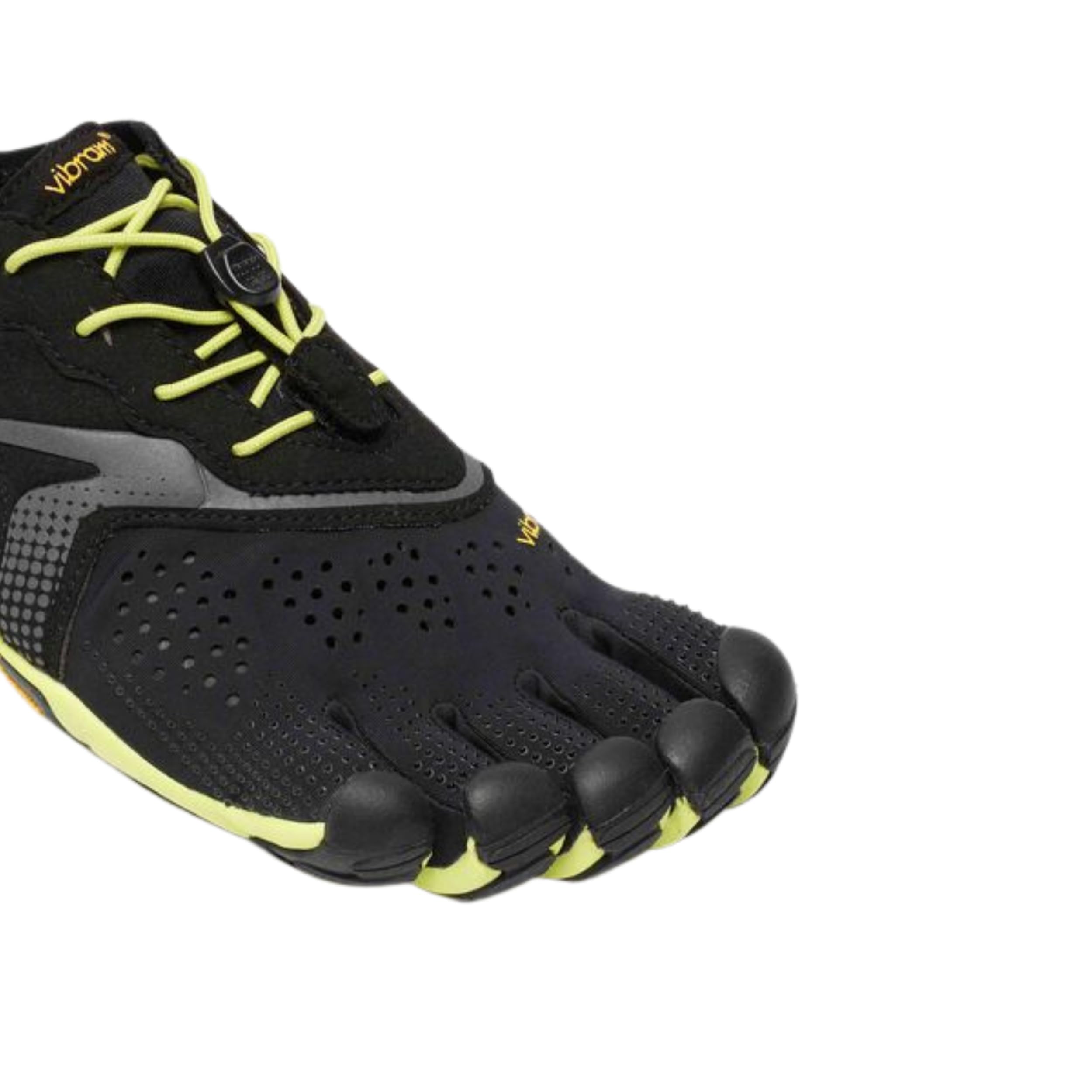 Vibram Men's FiveFingers V-Run Shoe, Black/Yellow, 44 EU / 10.5 - 11 US