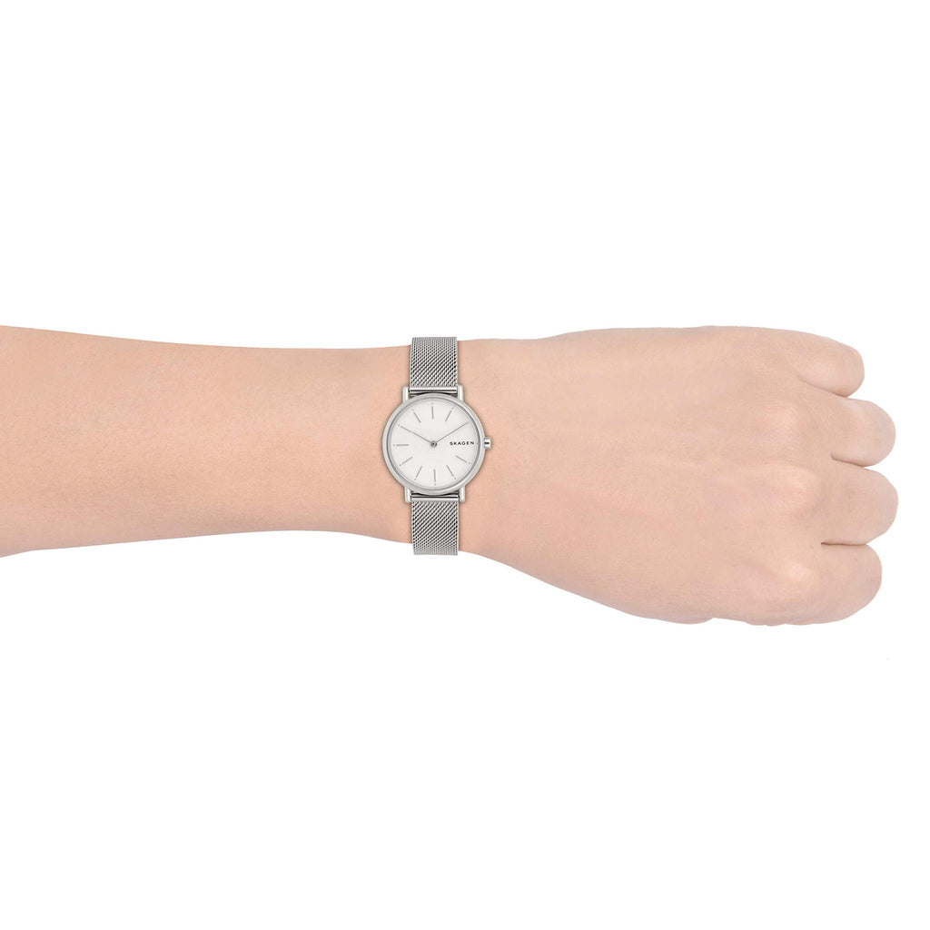 Skagen Women's Signatur Lille Two-Hand Silver Stainless Steel Mesh Band Watch (Model: SKW2692)