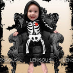 LENSOUS Baby Boy's Skeleton Halloween Costume Long Sleeve Hoodie (0-3 Months, Black01)