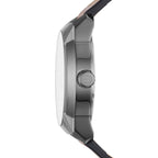 Diesel Armbar Stainless Steel and Leather Three-Hand Analog Men's Watch, Color: Gunmetal, Brown (Model: DZ1784)