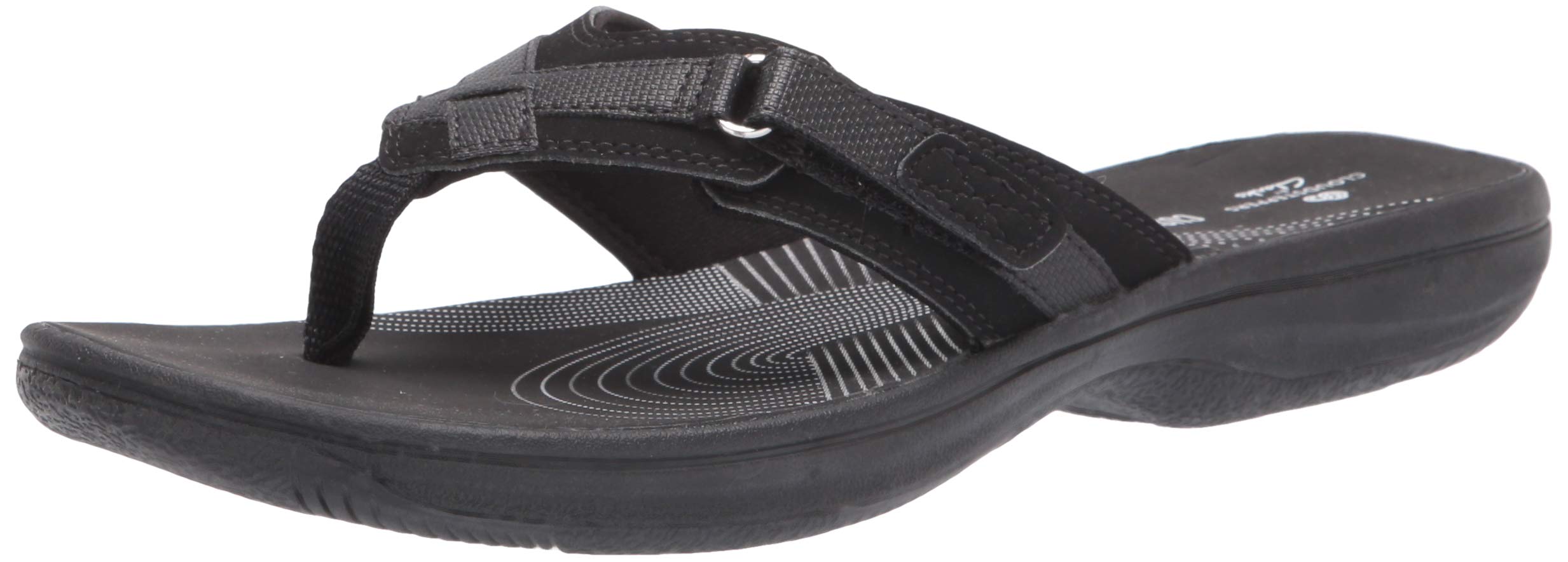 Clarks Women's Breeze Sea Flip-Flop, All Black 12 M