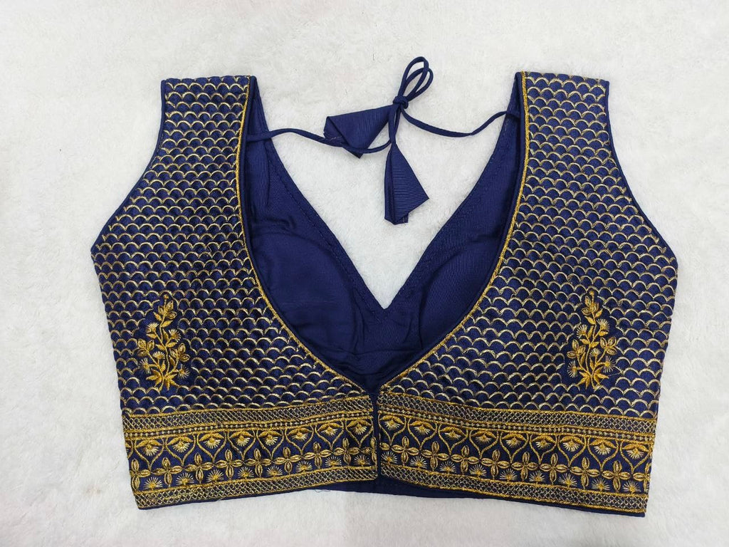 Pujia Mills WomenS Sequin Embroidered V Neck Sleeveless Readymade Saree Blouse Indian Ethnic Designer Stitched WomenS Readymad