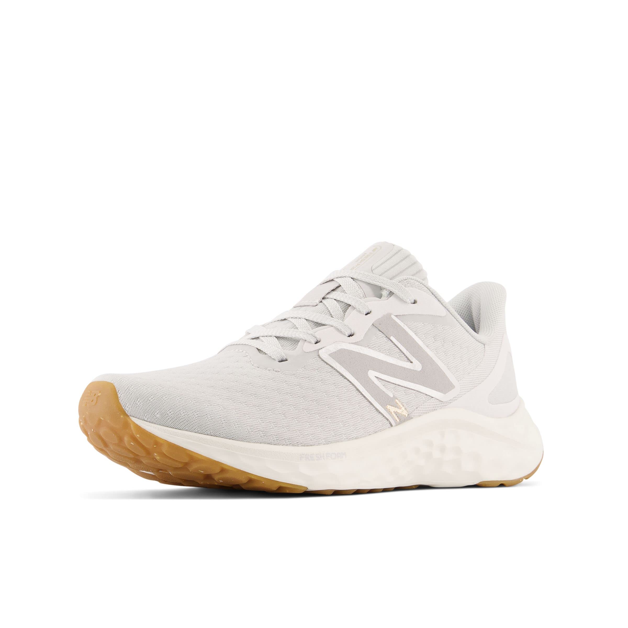 New Balance Women's Fresh Foam Arishi V4 Running Shoe, Summer Fog/Nimbus Cloud/Light Gold Metallic, 8.5 Wide