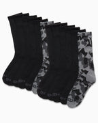 AND1 Men's Athletic Arch Compression Cushion Comfort Crew Socks (12 Pack), Size 6-12.5, Black Camo