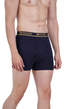 PRAKASAM COTTON -Marlow Mens 100% Pure Combed Cotton Outer Elastic Plain Trunks (Pack of 2) Gold, Navy