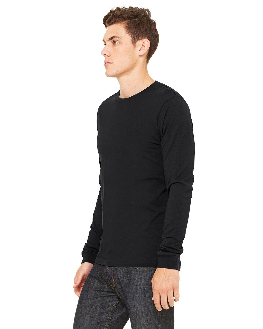 Unisex Jersey Long-Sleeve T-Shirt - RED - S(D0102H7WPYJ)