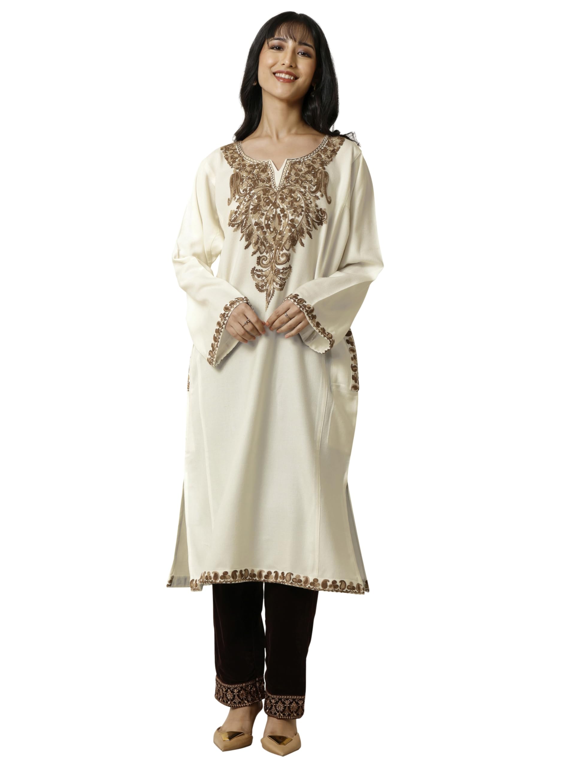 Libas Embroidered Wool Straight-fit Kurta for Women (58362WXL)