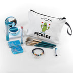 Pickle Gifts,Funny Pickle Cosmetic Bag,Pickle Food Costume Party decorations Gift,Just A Girl Who Loves Pickles Makeup Bag,Pickl