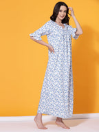 OOMPH! Cotton Blend Nighty for Womens | Night Gown | Nighty | Nightdress | Maxi Dress | Sleepwear | Gown for Women | Nighties |