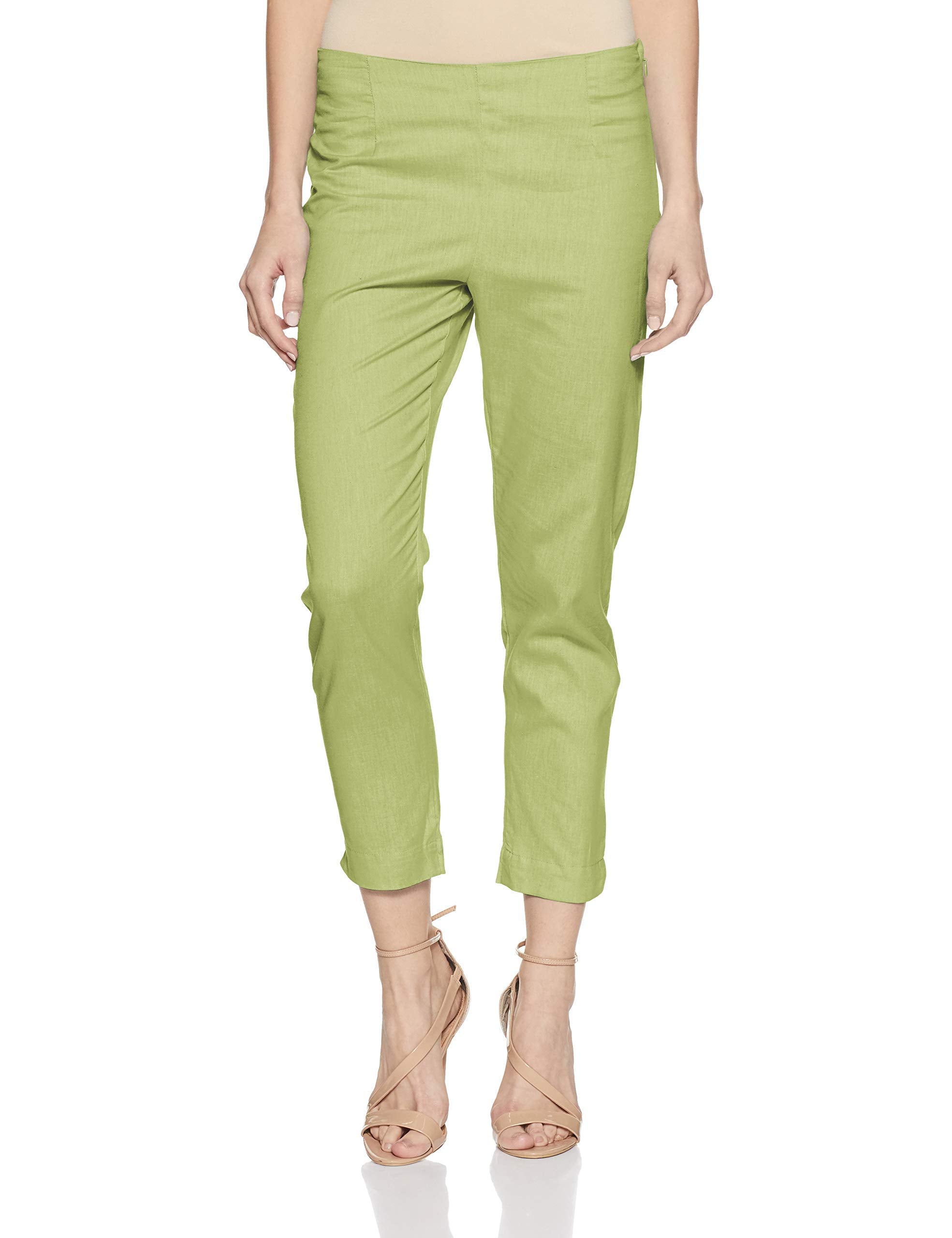 Aurelia Women'S Straight Pants (17Auk60029-78919_Green_L)