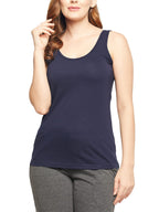 Clovia Womens Cotton Chic Basic Tank Top (CM0007D08_Blue_M)