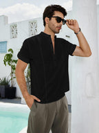 Be Active MenS Solid 100% Cotton Short Kurta With Mandarin Collar || 3/4Th Sleeves Short Kurta For Men Cotton || Stylish Short