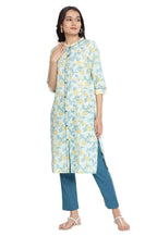 Aurelia Women'S Viscose Floral Regular Kurta (21Aua12492-503541_Blue_M)