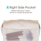 Large Vegan Leather Makeup Bag Zipper Pouch Travel Cosmetic Organizer for Women (Large, Light Checkerboard)