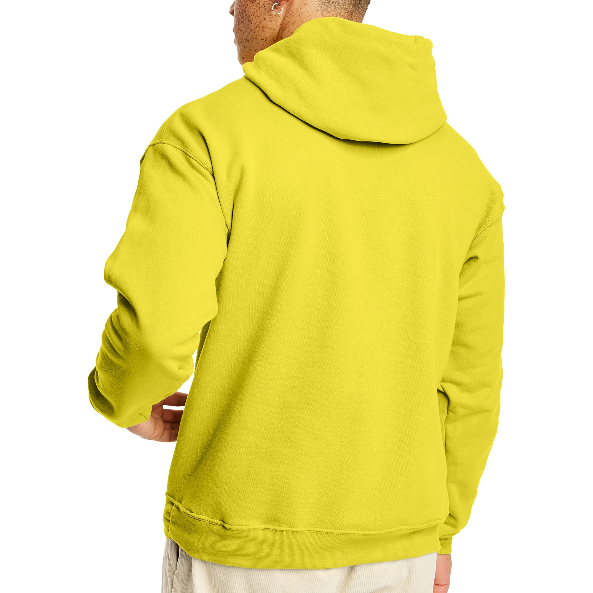 Hanes Men's Pullover EcoSmart Hooded Sweatshirt, yellow, Small